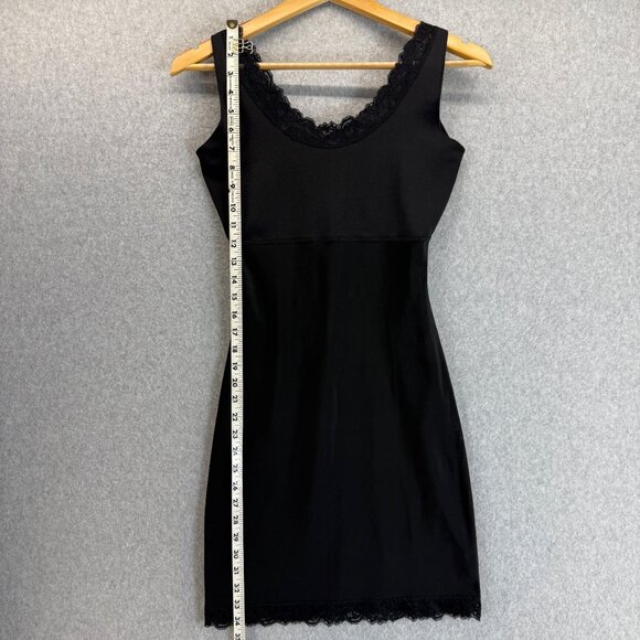 SPANX Black Shapewear Slip Dress‎ Lace Trim Sleeveless Tank Womens Size Medium - Picture 4 of 11